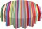 Mexican Rainbow Striped Round Tablecloth 60x60in – Colorful Fiesta Table Cover for Dining, Party & Banquet